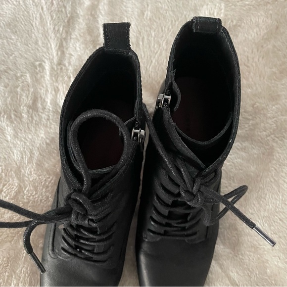 Lucky Brand Women's Qiama Lace-Up Heeled Combat Booties - Size 9.5 Leather - Picture 9 of 11